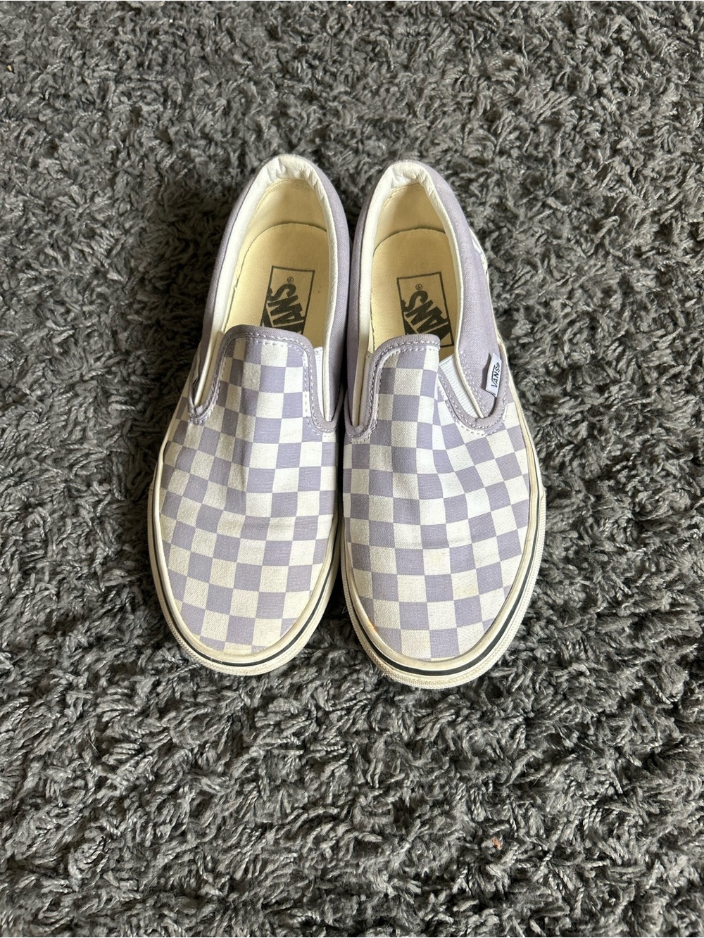 Vans Slip-On Checkerboard Sneakers - Lavender & White